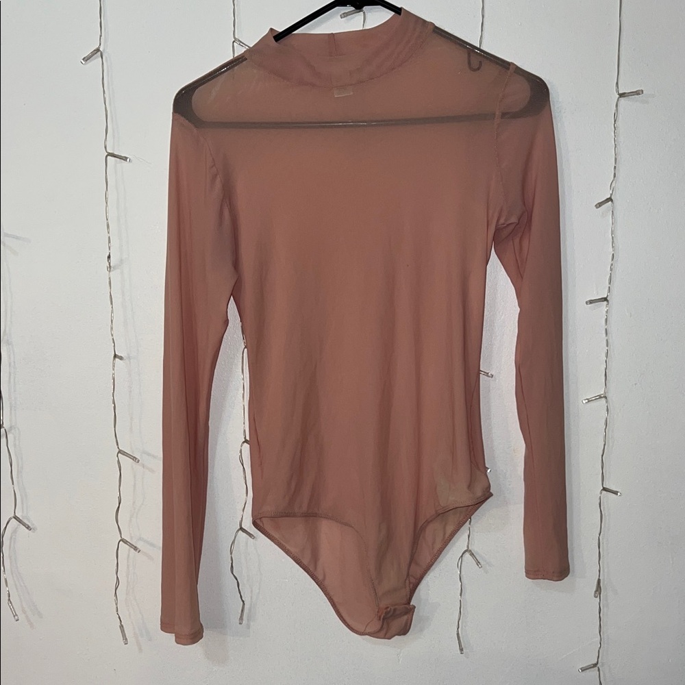 Bozzolo Sheer Long Sleeve Bodysuit - Brown